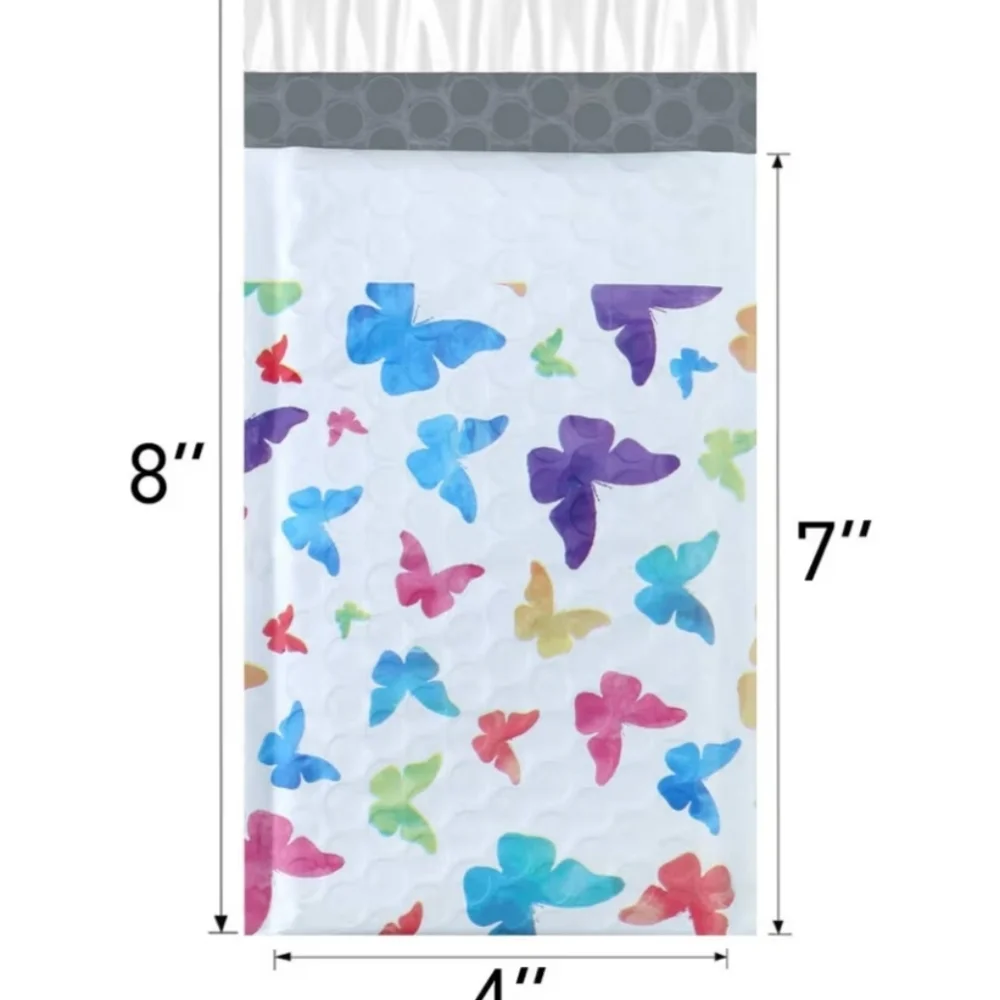 10 Colorful Butterfly Bubble Mailers